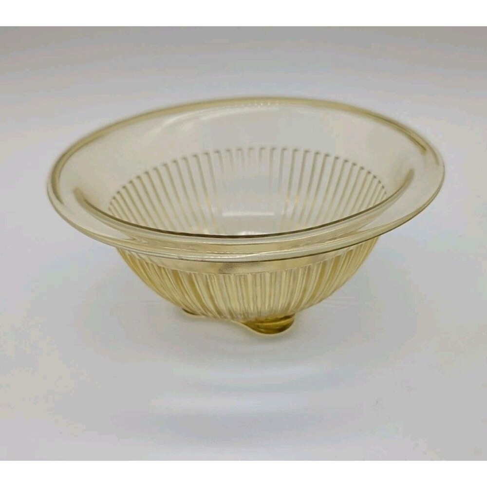 Vintage FEDERAL GLASS Golden Glow Stacking 6.5" MIXING BOWL Amber Depression